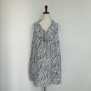 Match Point 100% Line Zebra Print Swing Dress‎ Size Large